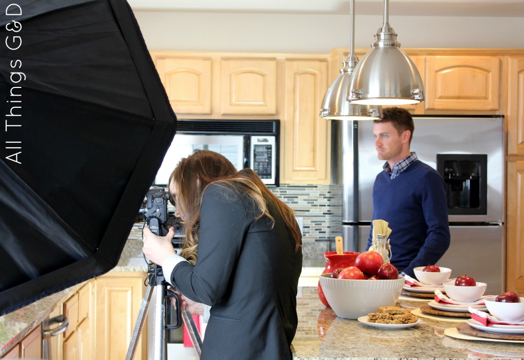 My kitchen's first photo shoot, compliments of The Tile Shop!