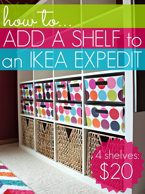 How to Add a Shelf to an IKEA Expedit - 4 shelves for only $20! | www.allthingsgd.com