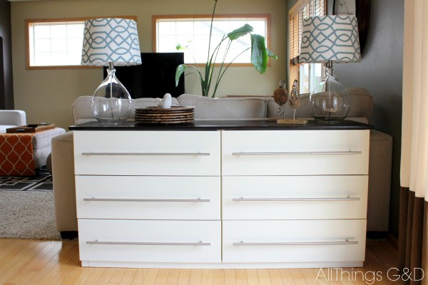 Need more kitchen storage?  Transform an IKEA TARVA bedroom dresser into a kitchen sideboard! | www.allthingsgd.com