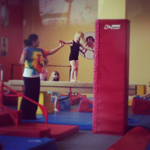 Kate's first gymnastics class.