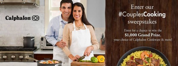 Enter Calphalon's #CouplesCooking sweepstakes for your chance to win $1,000 in Calphalon cookware!