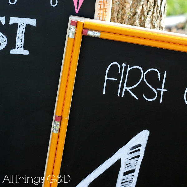 You're never too old for #2 pencils! Use them to make pencil-trimmed decorative chalkboards! | www.allthingsgd.com