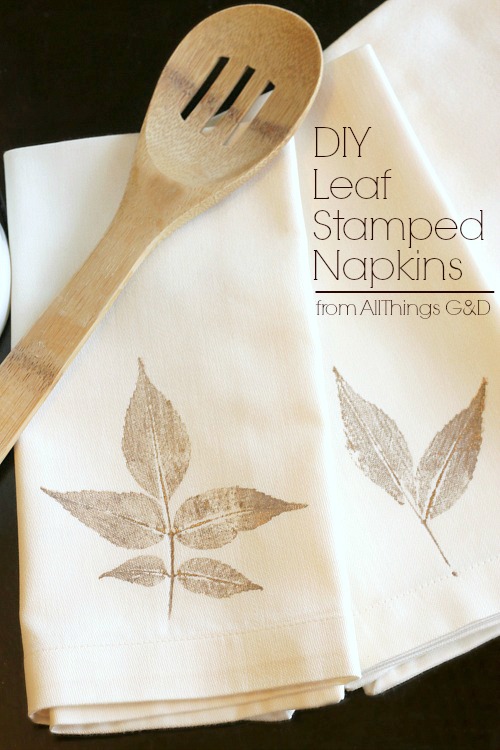 DIY Leaf Stamped Napkin Tutorial - a simple a beautiful way to bring some fall decor to your dining table. | www.allthingsgd.com