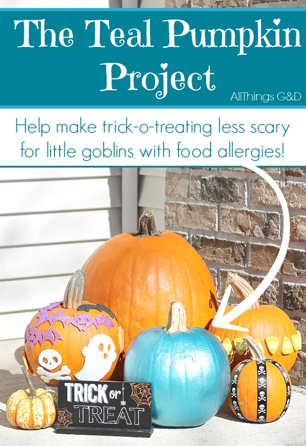 Help make trick-o-treating less scary for little ones with food allergies with The Teal Pumpkin Project. Join us today! | www.allthingsgd.com