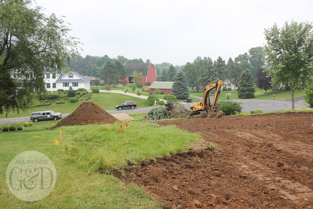 Breaking ground on the "All Things G&D Dream Home" being built in Cambridge, WI by Classic Custom Homes of Waunakee. Excavation by Spahn Excavating, Inc.