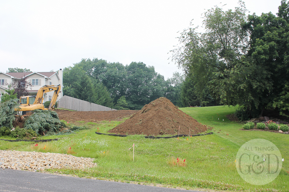 Breaking ground on the "All Things G&D Dream Home" being built in Cambridge, WI by Classic Custom Homes of Waunakee. Excavation by Spahn Excavating, Inc.
