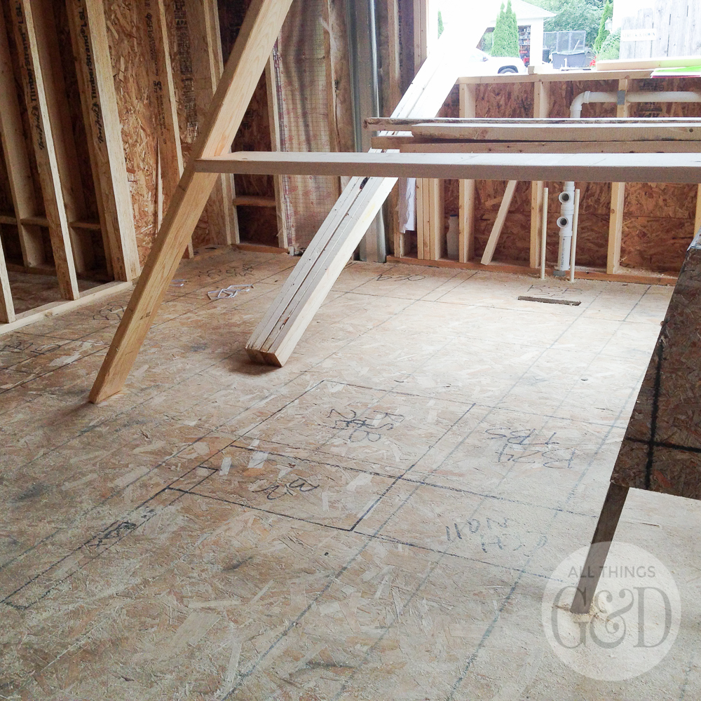 Second floor framing of the "ATG&D Dream Home" being built in Cambridge, WI - including a first look at the indoor balcony! #ATGDdreamhome