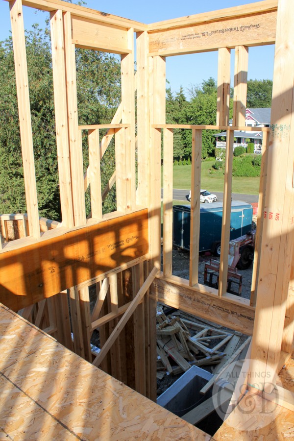 Second floor framing of the "ATG&D Dream Home" being built in Cambridge, WI - including a first look at the indoor balcony! #ATGDdreamhome