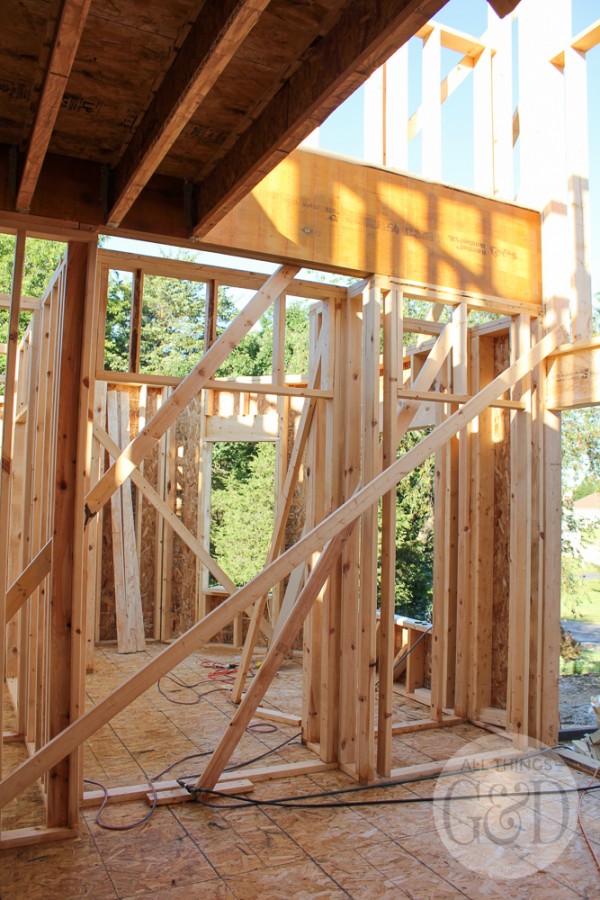Second floor framing of the "ATG&D Dream Home" being built in Cambridge, WI - including a first look at the indoor balcony! #ATGDdreamhome