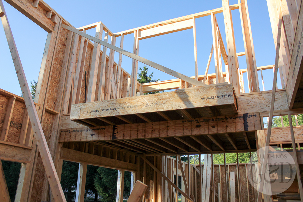 Second floor framing of the "ATG&D Dream Home" being built in Cambridge, WI - including a first look at the indoor balcony! #ATGDdreamhome
