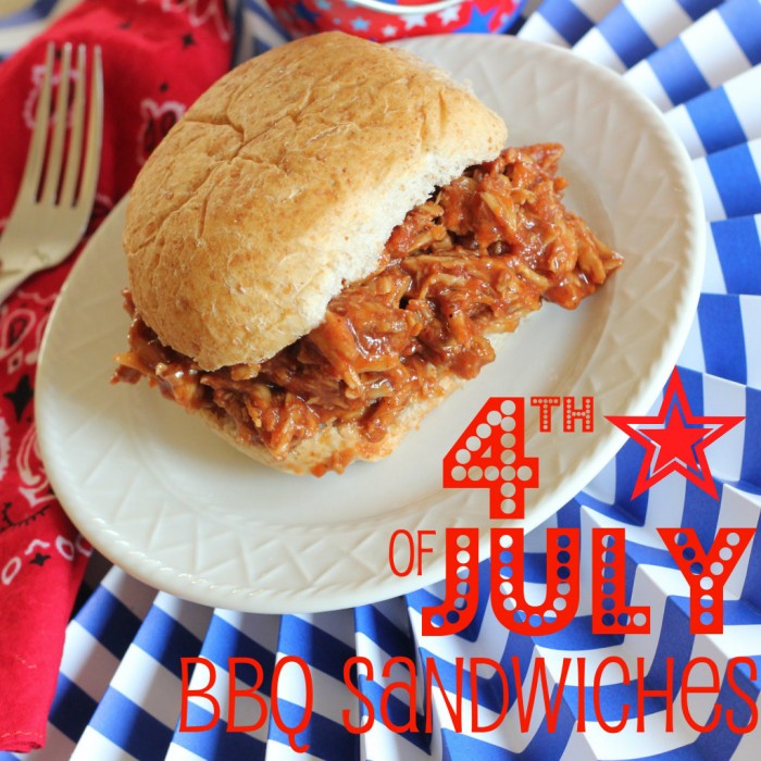 4th of July Pulled Pork BBQ Sandwiches