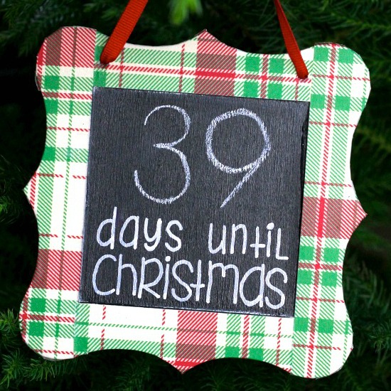 Christmas Countdown Chalkboard Ornament