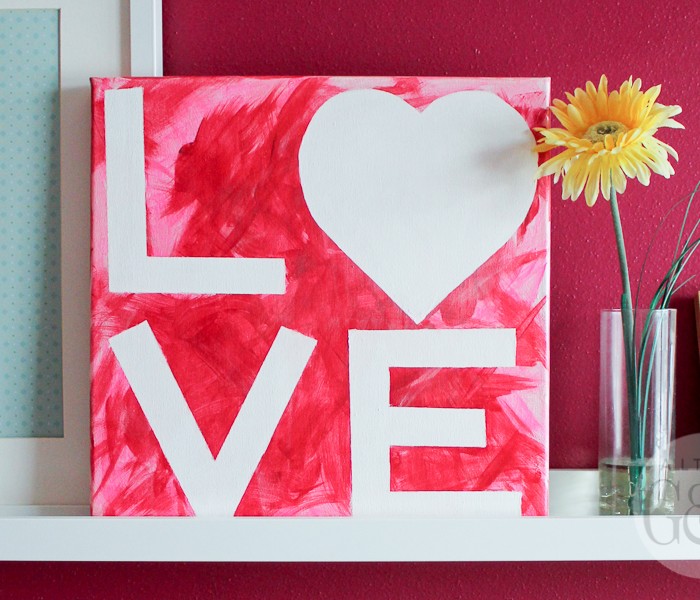 Valentine’s Day Kid’s Craft: LOVE Canvas
